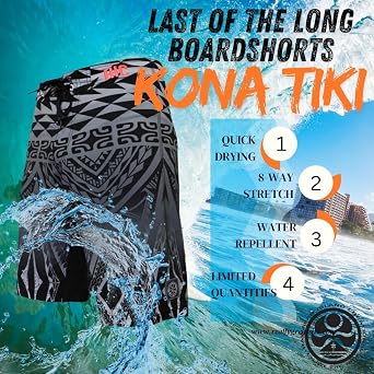 HIC Kona Tiki Mens Board Shorts 21 Swim Trunks