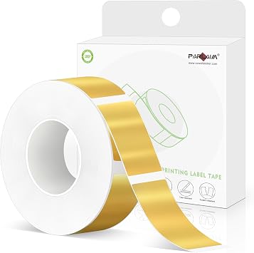 PARLAIM Label Maker Tape,Thermal Label 0.55"X1.18" 14mm X 30mm 210 Labels/Roll,Thermal Sticker Compatible with D30 Label Printer,Self-Adhesive Label Tape for for Home Office Small BusinessGold