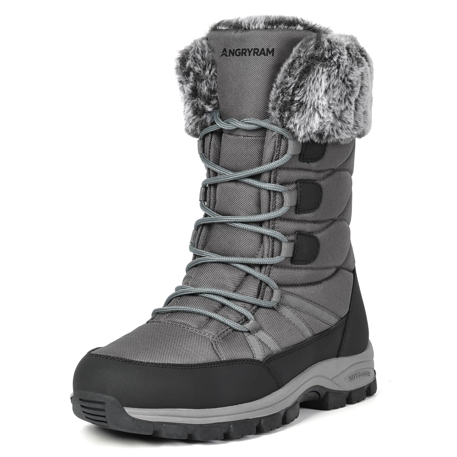 ANGRYRAM Steel Toe Snow Boots