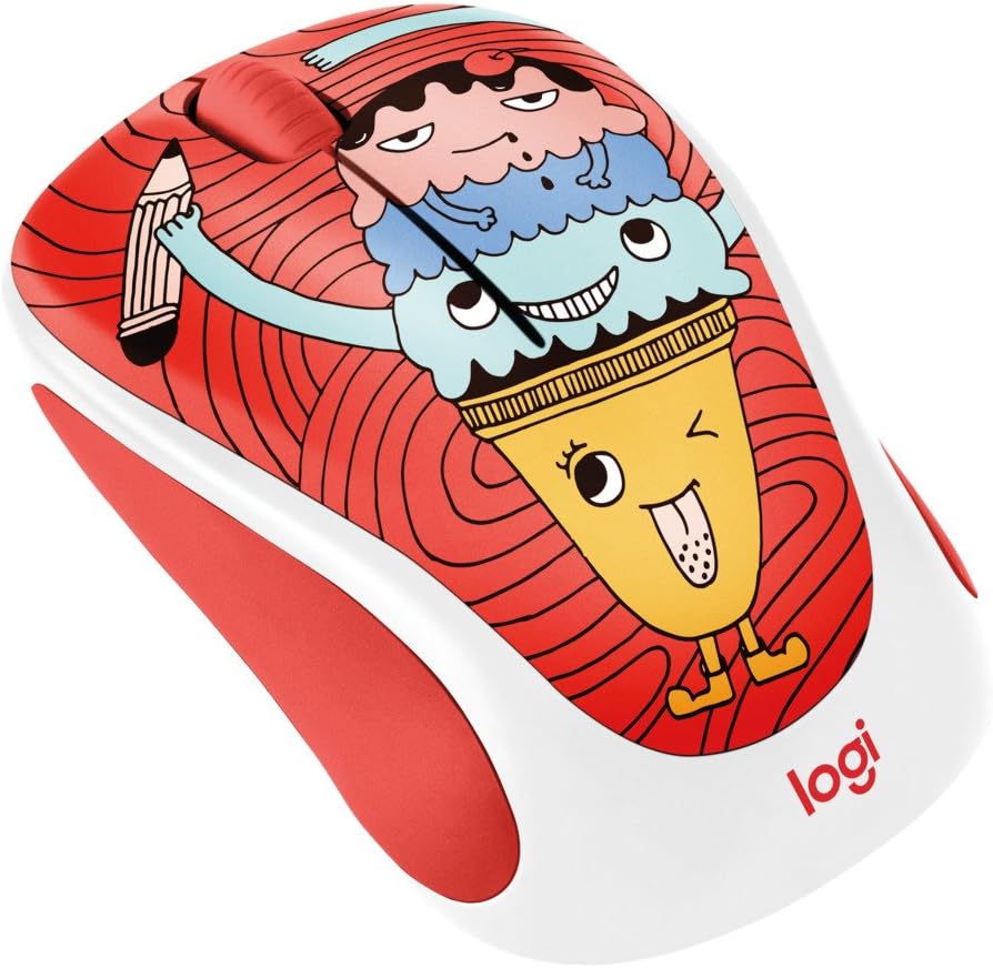 Logitech Doodle Collection M238 Mouse - Optical - Wireless - 3 Button(s) - Triple Scoop
