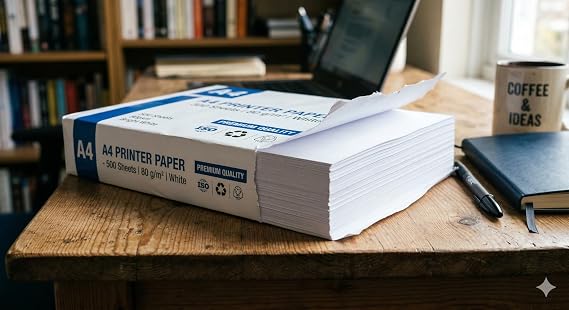 Acense Multi-Purpose A4 Printer Paper, 80gsm, White, 2 Reams, 1000 Sheets