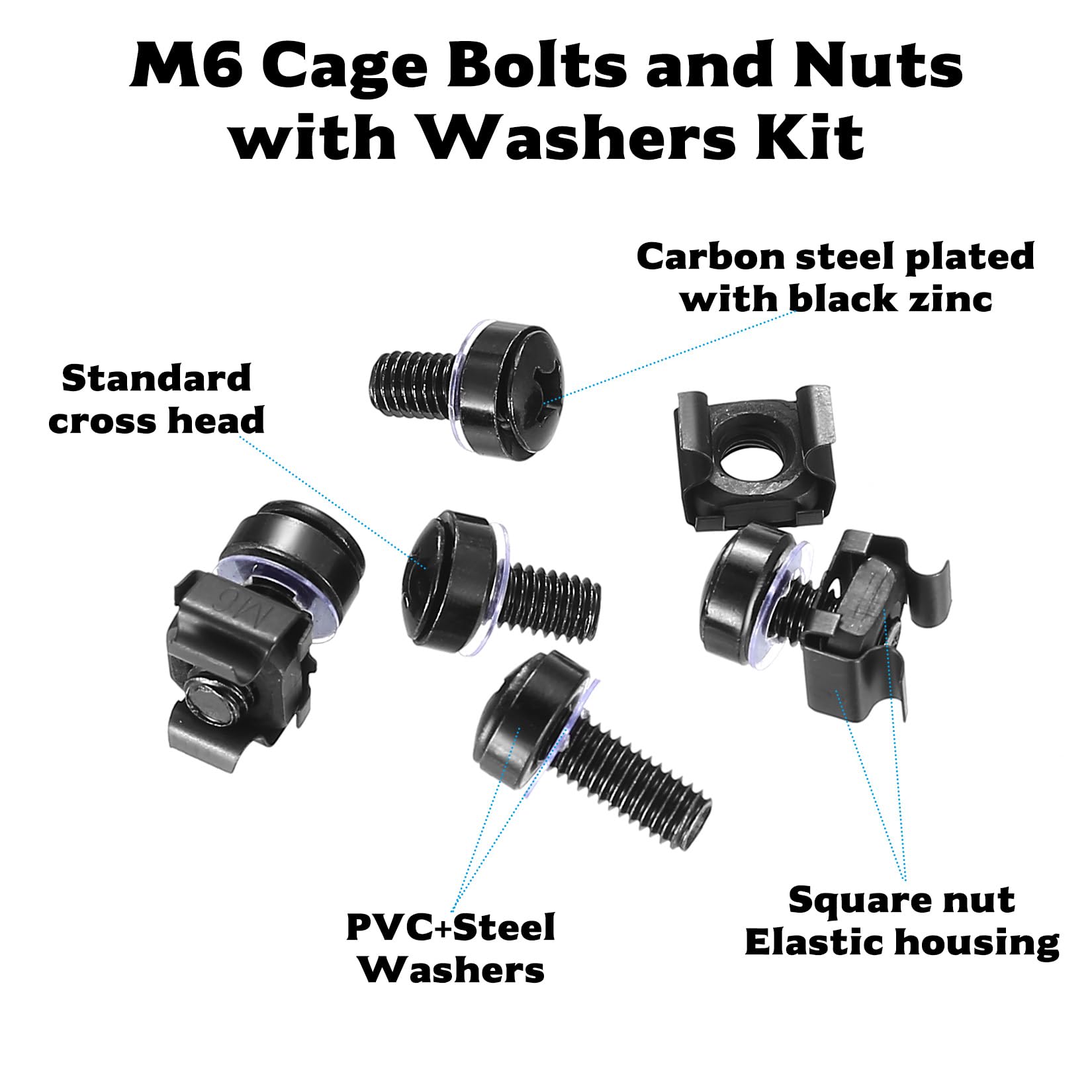 Dadi A Gabbia E Viti M6 Confezione 50 Pz - Foto 3