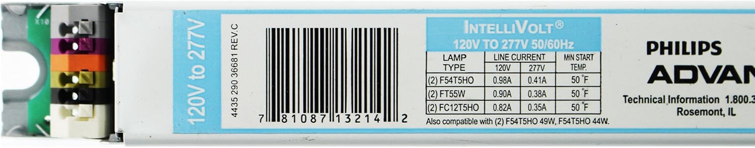 Advance Mark 7 0-10V IZT2S54D35M - 2 Lamp - F54T5/HO - 120/277 Volt - Dimming - 1.0 Ballast Factor