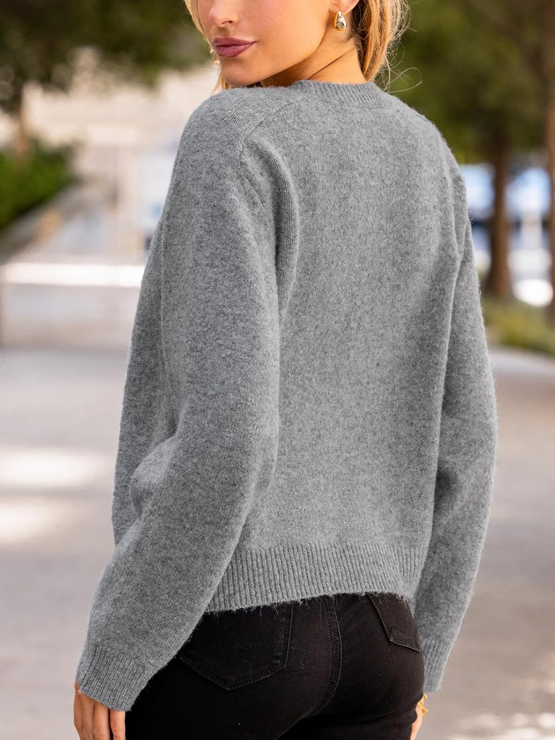 CUPSHE Women's Sweaters Soft Knit Pullover Fall Sweaters 3D Floral Long Sleeve Crewneck Ribbed Casual Top - Image 4