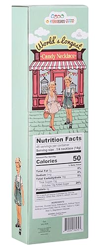 Miniatura 2 de 4YoreElves Paquete de 12 collares de caramelo extralargos  Paquete a granel de collares de caramelo envueltos individualmente  Caramelos nostálgicos
