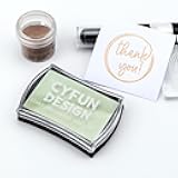 CYFUN DESIGN Clear Embossing Ink Pad for Stamping & Scrapbooking - Slow-Drying Crisp Ink, Raised Durable Surface for All Stamp Sizes | Long-Lasting Inkpads for Rubber Stamps Arts & Crafts Supplies