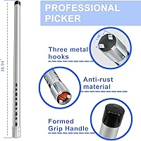 Vista 2 de Golf Ball Retriever Professional Picker Durable Aluminum Golf Ball Shag Tube Release Retrievers Collector Practice Pick-up Sucker Tool, 39 Inch