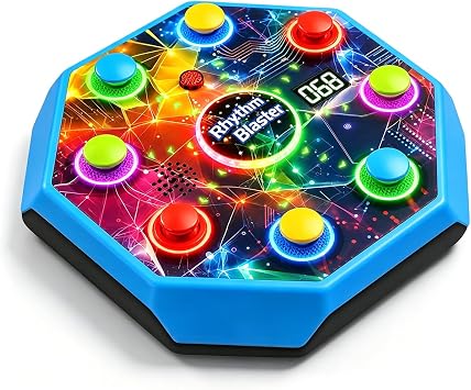 Electronic Table Reflex Game for Solo & 2 Players, Light-Up Memory & Reaction Toy with 4 Game Modes, Family Brain Training Gift for Kids 6 7 8 9 10 11 Year Old Boys & Girls