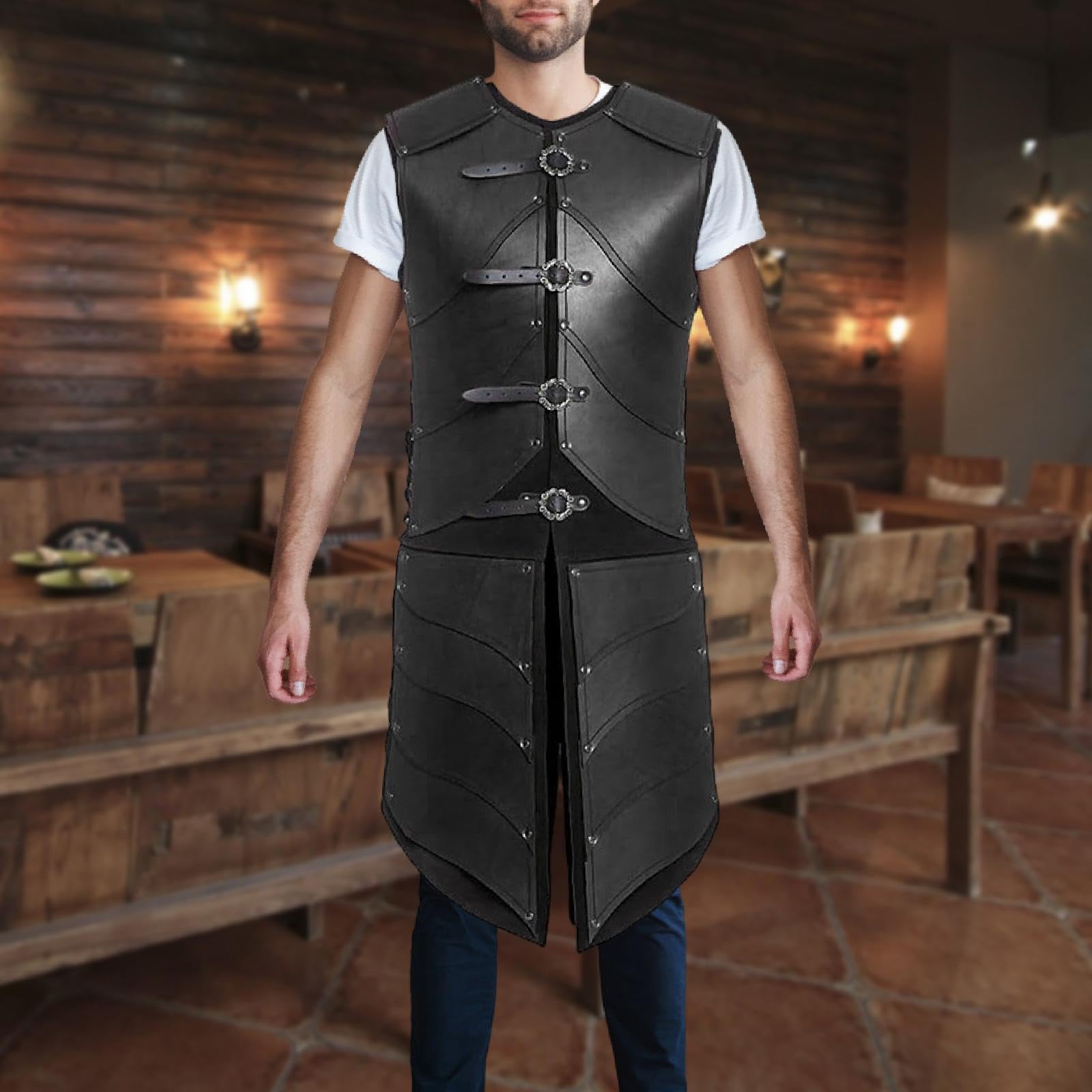 Armatura Medievale Gotica, Accessorio per Travestirsi, Nero