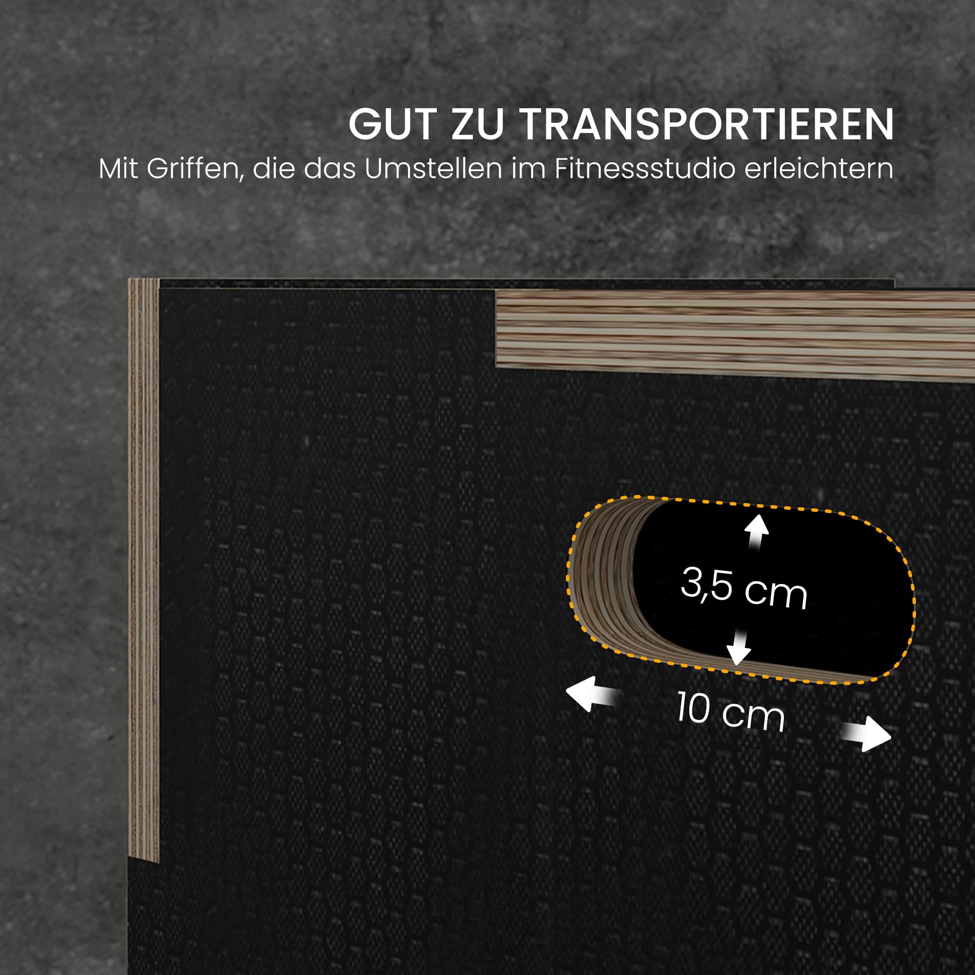 SPORTNOW 3 in 1 Plyo Box, Sprungbox aus Holz, Plyometric Plattform mit Griff, Plyometrisches Training, Sprungtrainer für Zuhause, Fitnessstudio, Schwarz