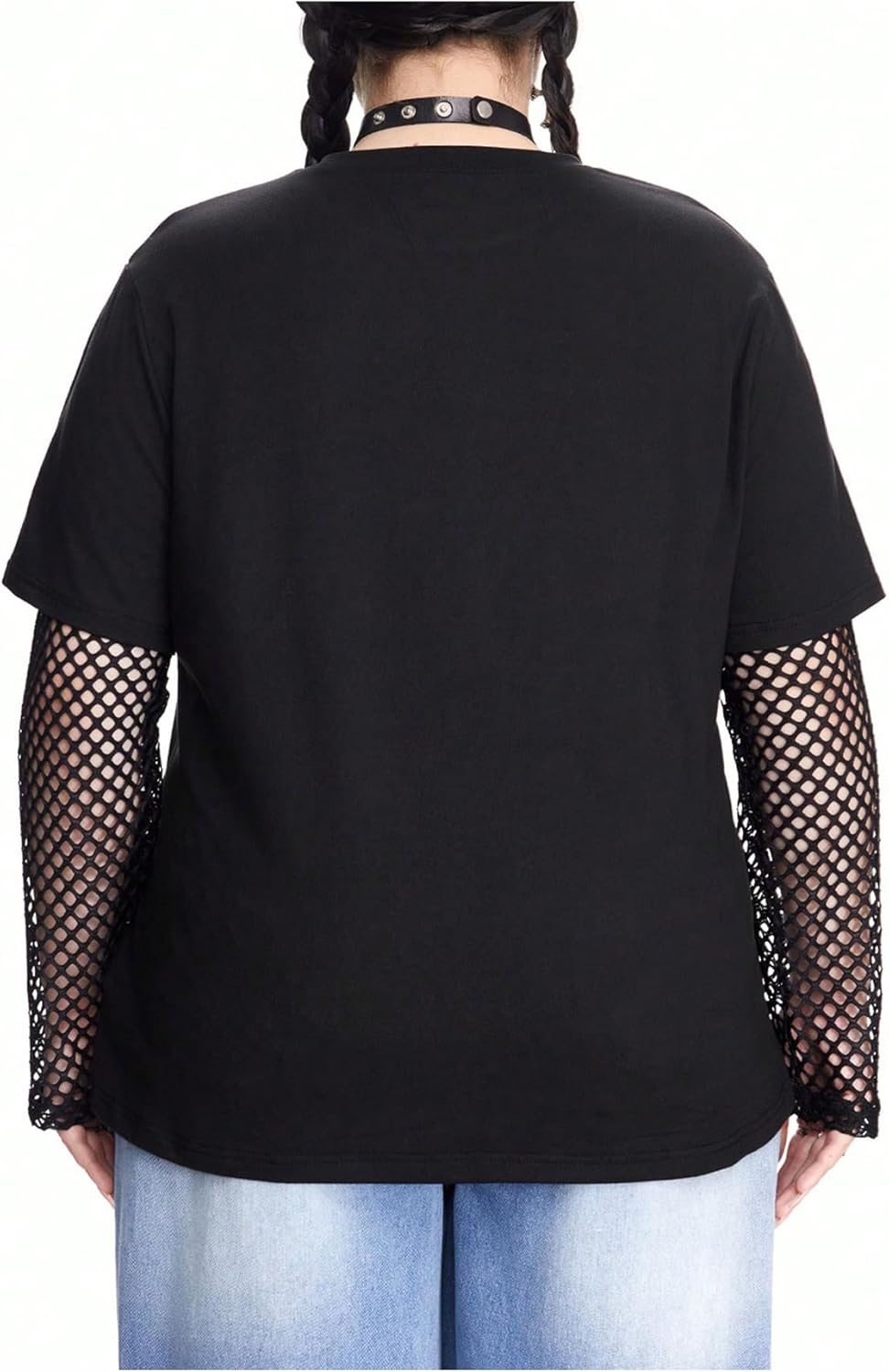 SHENHE Women's Plus Size Graphic T Shirts Long Sleeve Scoop Neck Gothic Oversized Tee Top - Image 4