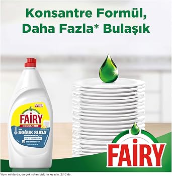 Fairy Soğuk Suda Etkili Sıvı Bulaşık Deterjanı 1000 ml Limon Kokulu