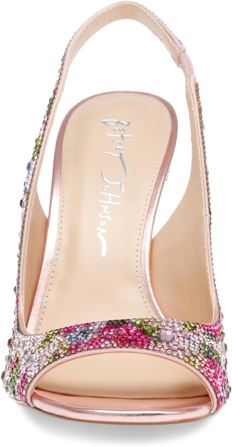 Betsey Johnson Women's Mina Peep-Toe Slingback Heeled Sandals