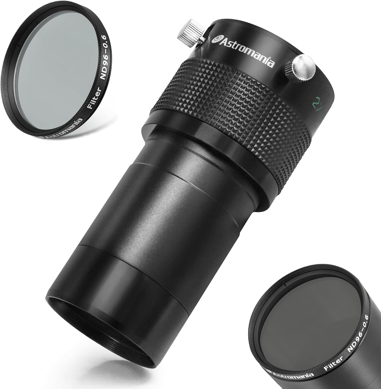 Astromania 2" Moon Telescope Eyepiece Filter ND96-0.6 - Bundle with - 2" ED 2X Dual Power Telescope Barlow Lens