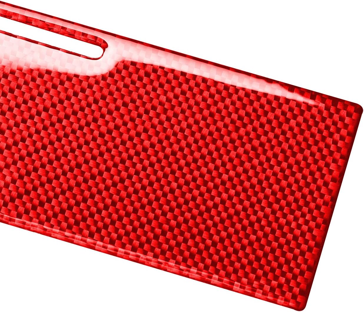 Car Center Console Radio Air Conditioner Volume Panel Control Ashtray Panel Frame Trim Cover Sticker Real Carbon Fiber Compatible with F150 2004 2005 2006 2007 2008 Auto Interior Accessories red