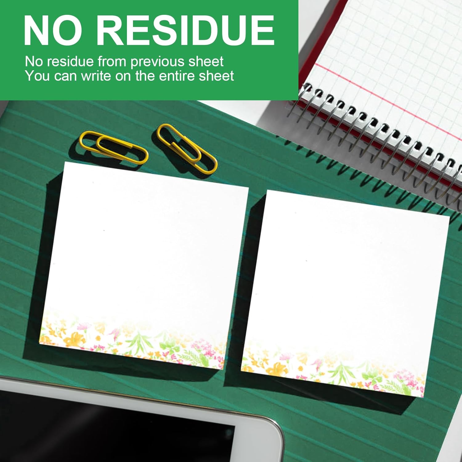 VIBRANZLAB Artsy Pads, Cute Sticky Notes 3x3, 12 Pads of 50 Sheets, Floral Sticky Notes Cute for All Occasions. Perfect Planner Accessories, Phone Message Pads for Office, VL-FSN-134 - Image 5