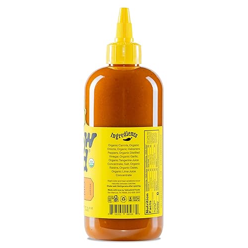 Miniatura 10 de Yellowbird - Salsa picante orgánica Habanero - Salsa picante orgánica con pimientos habaneros, ajo, zanahorias y mandarina, a base de plantas, sin