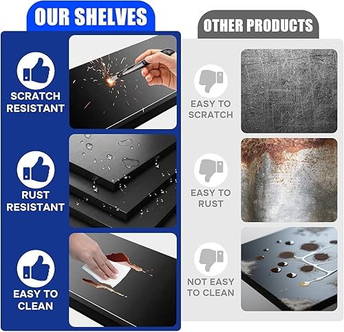 Miniatura 3 de Estantería de metal para garaje de 72 pulgadas de alto, estantes de almacenamiento ajustables de 5 niveles resistentes, estante de metal de 3000