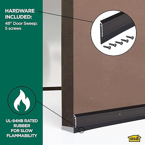 Miniatura 11 de M-D Building Products 68247 escoba de puerta de grado comercial de 1 a 1/4 de pulgada EPDM 36 pulgadas DB006 Plata