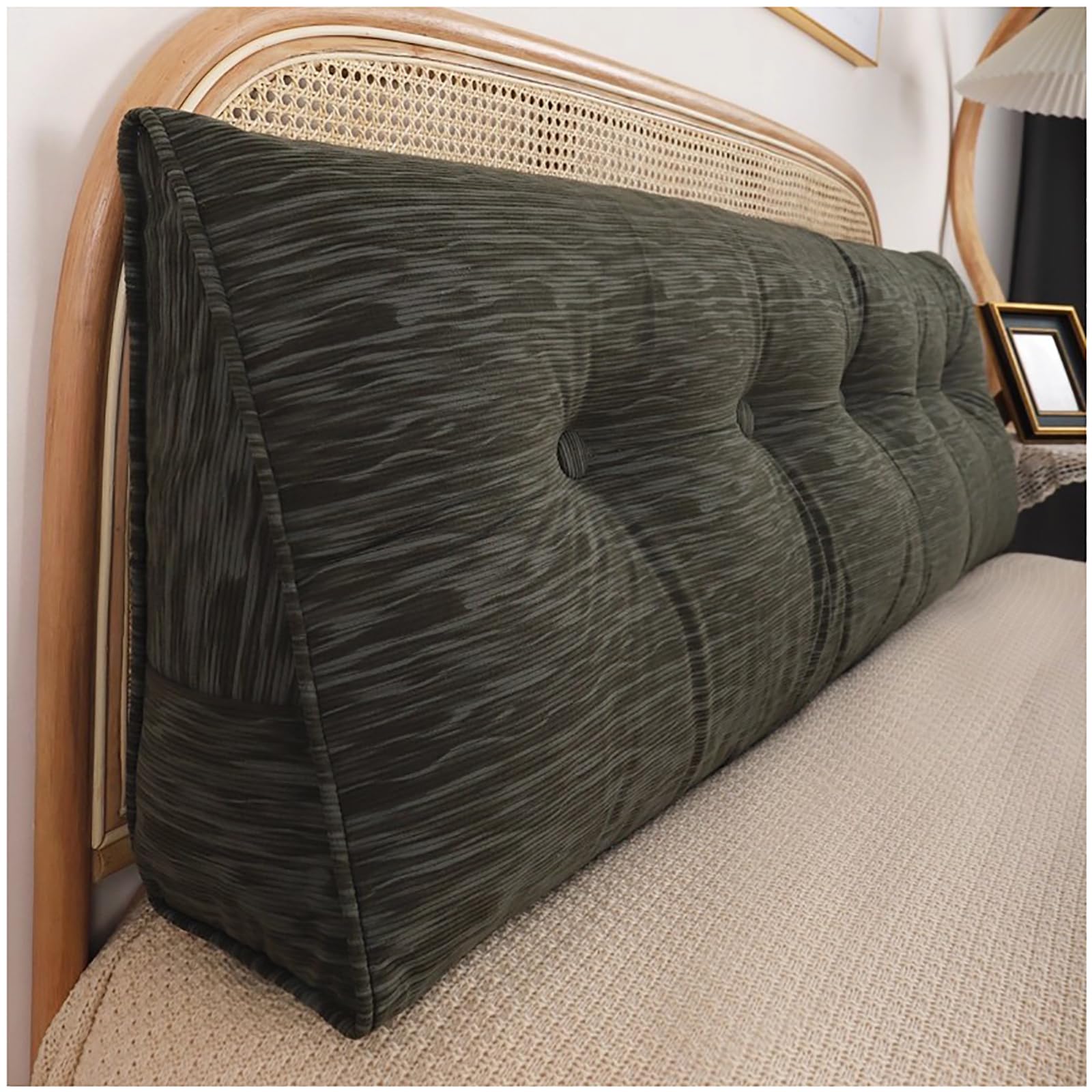 Coussin de lecture de lit triangulaire ZTGL grand traversin amovible 100 cm