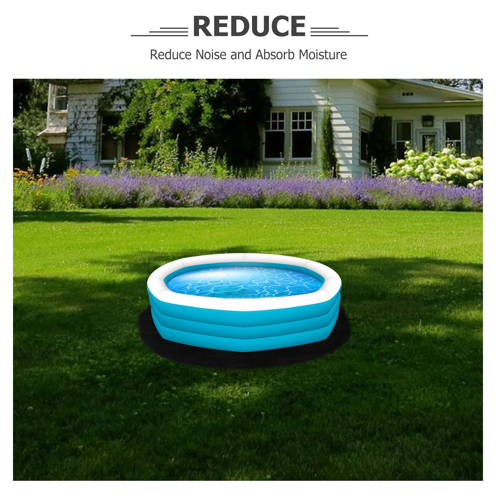 GLEAVI Tapis Rond Multifonction en PE et Feutre pour Spa et Piscine Tapis Antidérapant Imperméable avec Réduction de Bruit