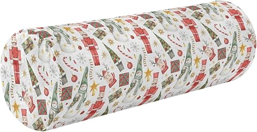 Miniatura 1 de Christmas Nutcracker Deer Snowman Decorative Bolster Pillows for Sofa Neck Roll Pillows Round Pillow Forms Pillow Roller Roll Pillow for