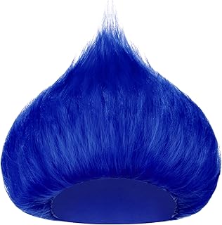 Geyoga 1 Pcs Unisex Funny Wig Hairy Costume Funky Hairband Crazy Wig Hair for Halloween Costume Party (Royal Blue)
