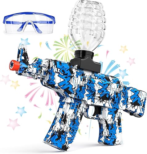 Miniatura 1 de Pistola de bolas de gel automática, pistola de gel eléctrica con disparo de salpicaduras, juegos de equipo al aire libre y regalo de cumpleaños, a