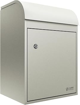 Fulham Premium Medium Parcel Drop Box. Waterproof Safe & Secure Delivery parcel box outdoor, Mail Delivery Box, Post & Letterbox With Key Lock Mounted To Wall, Fence/Floor Pebble RAL 7032