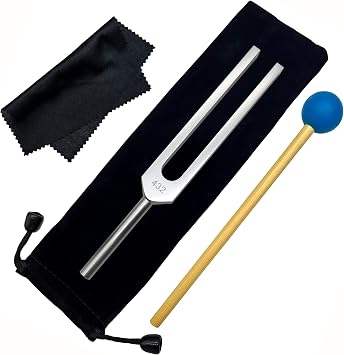 432 Hz Violet Tuning Fork DNA Repair Healing Mental Relaxing Chakra Strengthen Stress Relieve Keep Body Mind and Spirit in Perfect, Unweighted Energy Tuner with Silicone Hammer and Cleaning Cloth