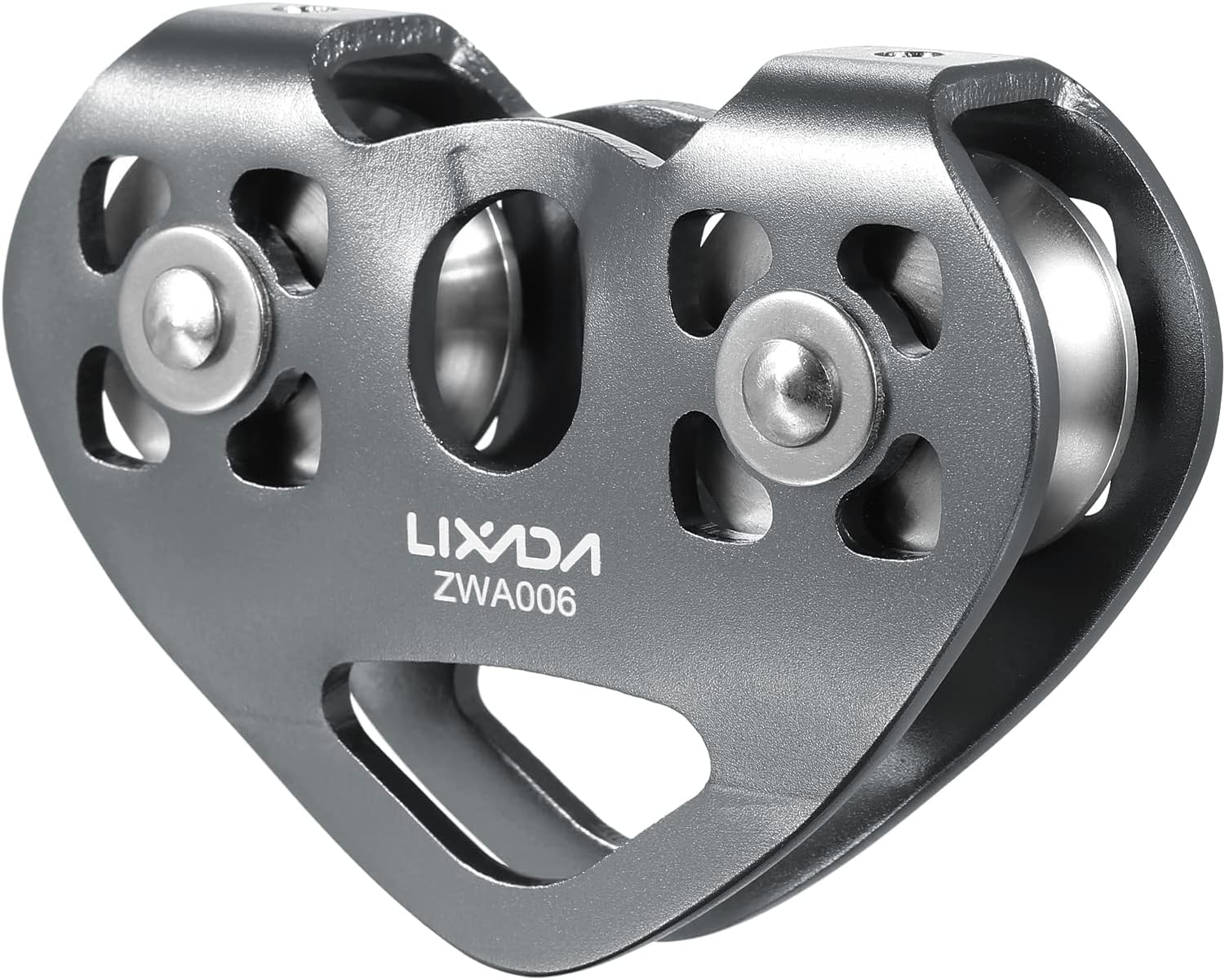 LIXADA Zipline Pulley 30KN Trolley Rescue for 1/4 5/16 3/8 1/2 Cable Backyard Zipline, Hauling, Rigging and Commercial Purposes,Holds Upto 6700lbs