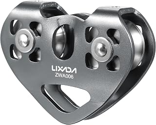 Lixada Zipline Pulley 30KN Trolley Rescue for 1/4 5/16 3/8 1/2 Cable Backyard Zipline, Hauling, Rigging and Commercial Purposes,Holds Upto 6700lbs