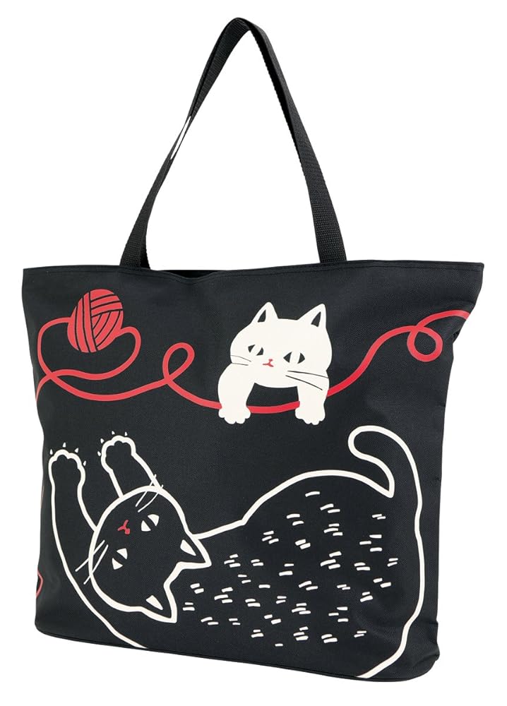 Amazon | 【京都くろちく】 和のマルチトートバッグ（猫と毛糸玉