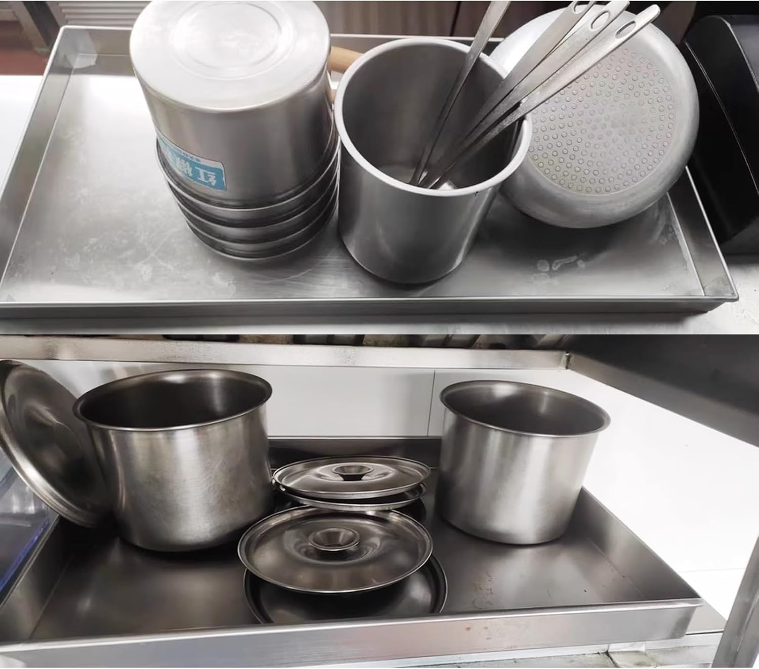 304 Stainless Steel Drip Pan - Portable Condensate Water Catcher for Window Air Conditioners & Mini Fridges, Multi-Purpose HVAC Drain Tray for Home & Workshop Use,60x50cm(24x20in)