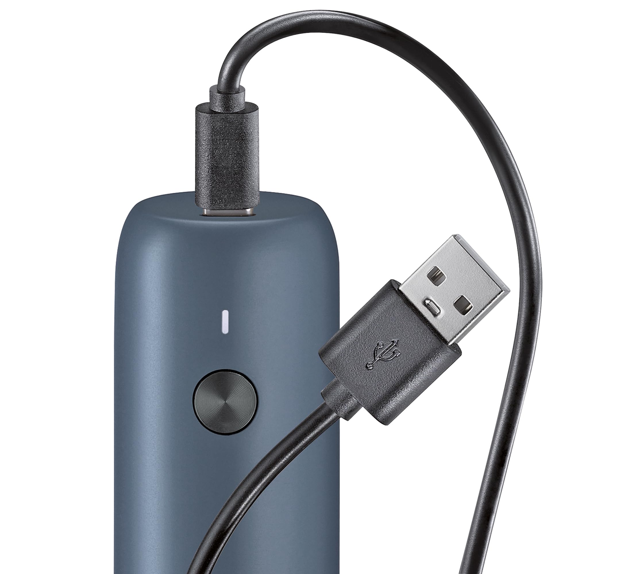 Zassenhaus Pfeffermühle KÖLN elektrisch USB, 14 cm, blau, stufenlos einstellbares Hochleistungskeramik-Mahlwerk, Edelstahl-Acryl-Gehäuse, wiederaufladbarer Lithium-Ionen-Akku