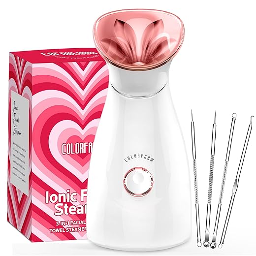 Facial Steamer Nano Ionic Hot Mist Face Steamer Home Sauna SPA Face Humidifier Atomizer for Women Men Moisturizing Unclogs Pores Spa Quality