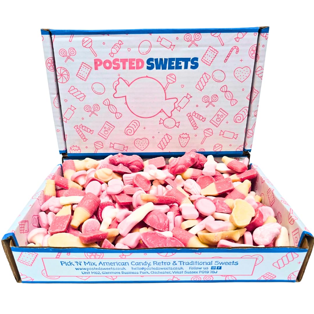 Pink Sweet Box Hamper, Pink Coloured Pick and Mix Candy, Perfect for gifting or hosting unique events such as Baby showers or Gender Reveals, For Adults Kids Girls and Boys