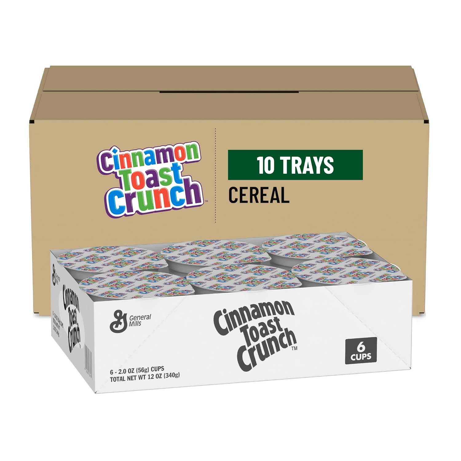 Cinnamon Toast Crunch Cup Cereal, 2 Oz, 6 Count (Pack of 10)