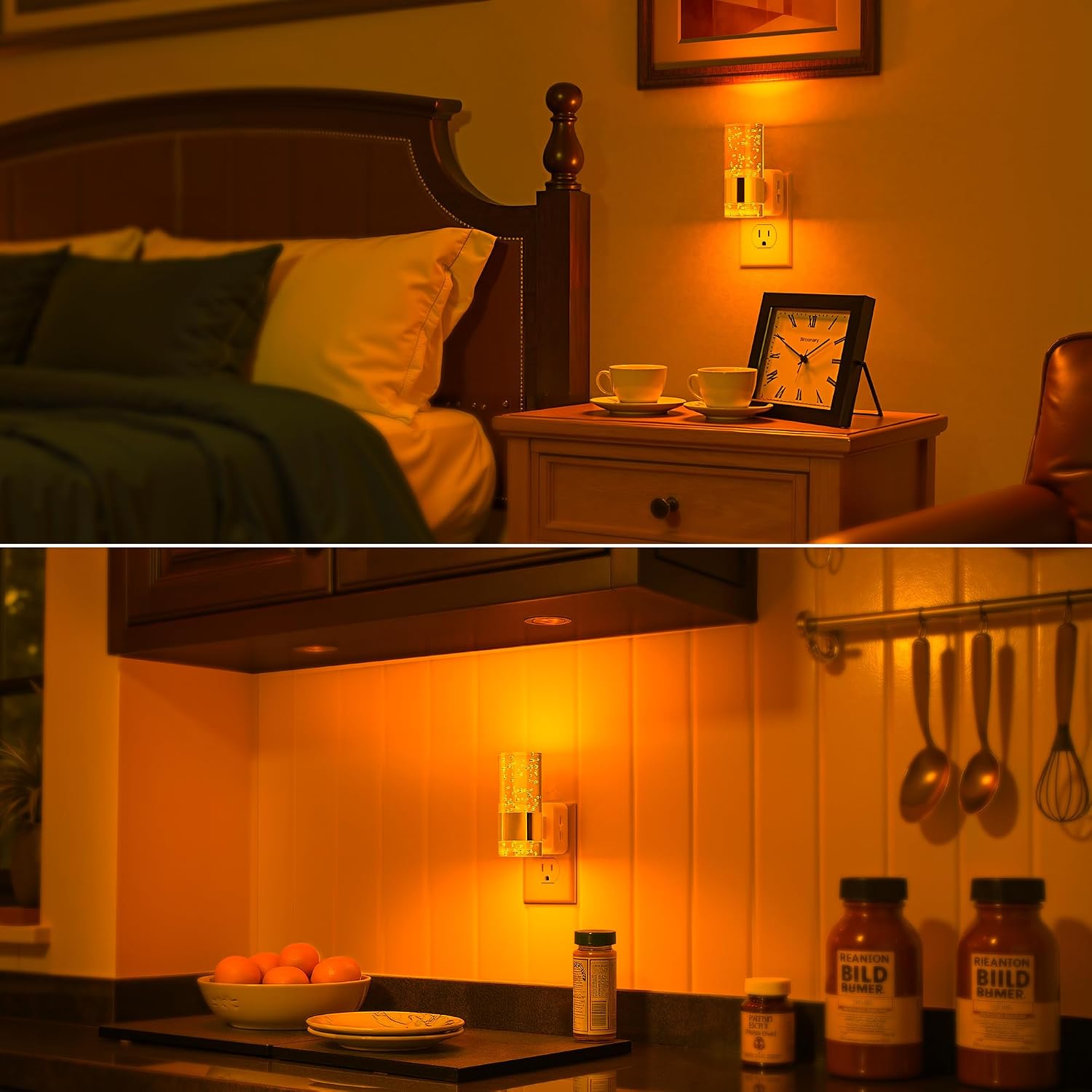 Briignite Night Light, 2 Pack Dimmable Night Lights Plug into Wall, LED Night Light with 0-100 LM Adjustable Brightness, Automatic Night Lights with Dusk to Dawn Sensor, for Bathroom Hallway