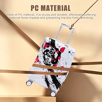 Pc 3 Piece Hard Shell Luggage Set with Spinner Wheels, Small Suitcase with Wheels Hard Shell Featuring Prints, Combo Lock, And Pc, Luggage Sets Hardshell Durable for Trips (3, Black, 20,24,28inch)