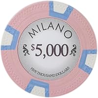 Vista 5 de Claysmith Gaming Milano Casino - Fichas de póquer de arcilla de grado 0.35 oz, paquete de 50