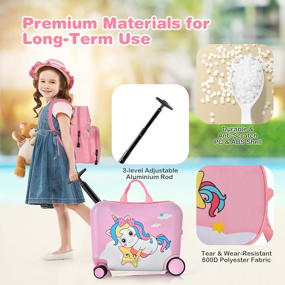 Trolley Infantil Maleta Infantil En Con Asiento 40L