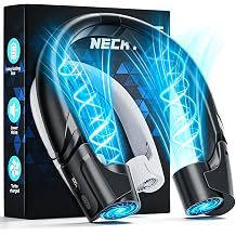 Mavax ChillGo Portable Neck Fan - 8000mAh Personal Wearable Fan, 9000 RPM Direct-flow 4X Powerful 360&deg; Airflow Cooling Fan, Max 16H, 4 Speeds, LED Display, Great Gifts for Men Women - 5th Gen Black