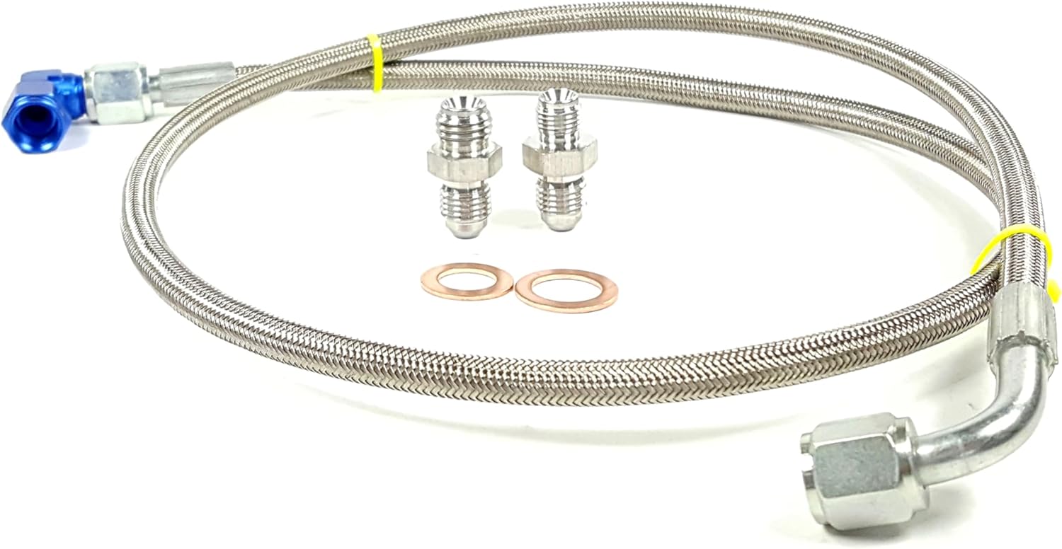 Turbo Oil Feed Line Banjo Bolts Kit 4AN Braided For VW Jetta Golf Mk4 Mk5 1.9 TDI Diesel BEW BRM BHW 1998-2007