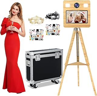 Mirror Photo Booth Machine, DSLR Photo Booth with 15.6" Touch Screen, RGB Lighting, APP Control, Flight Case, Ideal for Parties, Weddings, Event Rentals