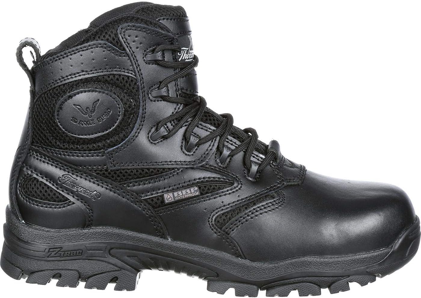 Thorogood Deuce 6” Waterproof Side-Zip Black Tactical Boots for Men and Women with Composite Safety Toe, Full-Grain Leather, and Slip-Resistant Outsole; BBP & EH Rated - Image 8