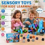 GraceDuck Magnetic Blocks 150 PCS Build Dark Swordsman's Forest Castle - Magnetic Building Blocks Cubes STEM Sensory Toys for Kids Birthday Gifts for 3 4 5 6 7 8 9 10 Year Old Boys Girls Toys