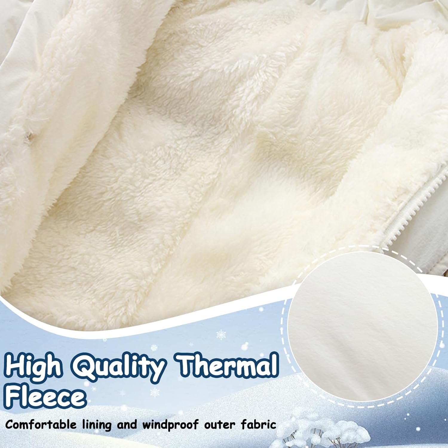 Fairy Baby Infant Baby Winter Snowsuit Coat Romper Hooded Double Zipper Fur Collar Warm Jumpsuit for Boys Girls 6-24 Months - Image 5