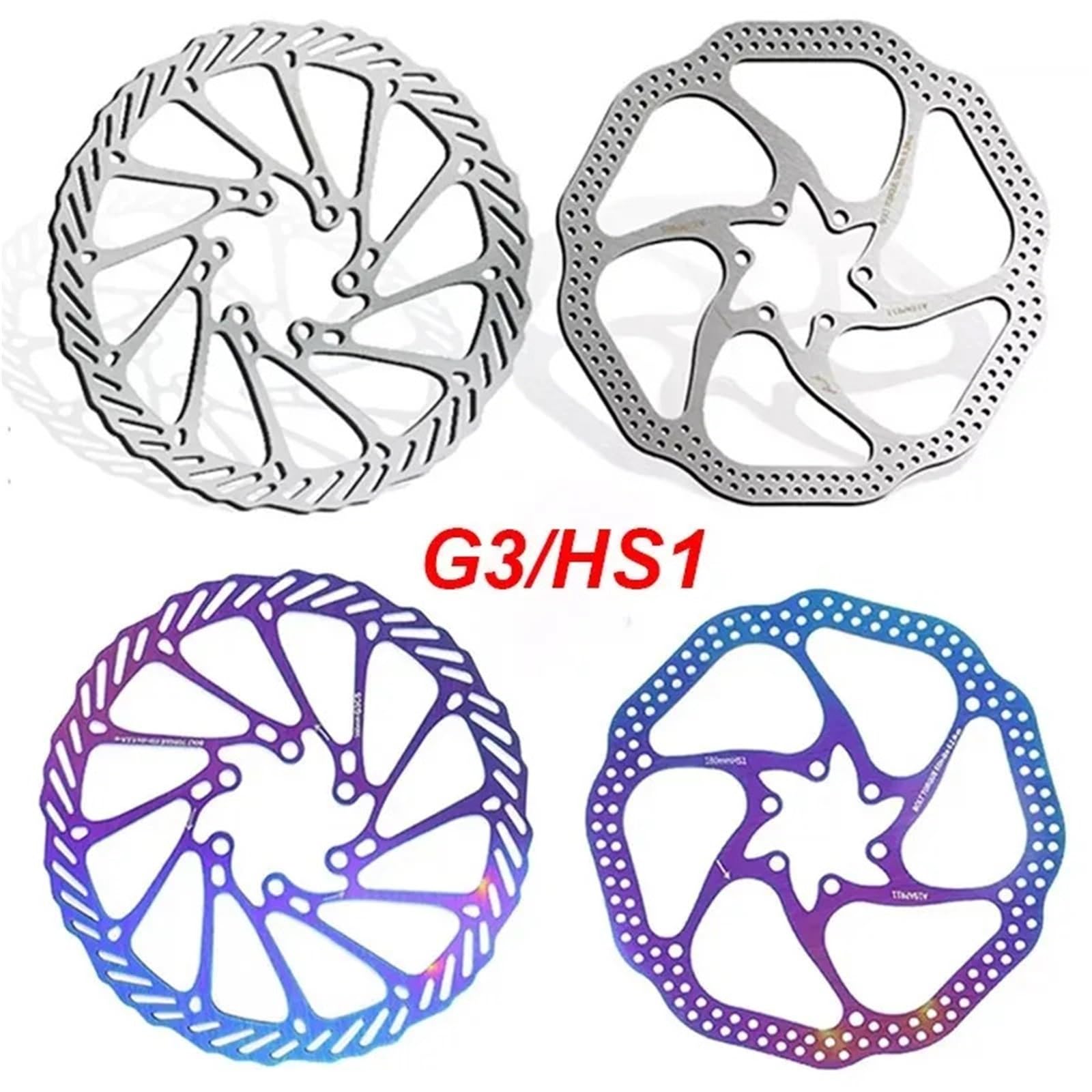Rotores de freno de disco hidráulicos para bicicleta de montaña, de acero inoxidable de alta resistencia, G3/HS1, 160/180 mm, 6 orificios, 2 unidades Discos de freno para moto