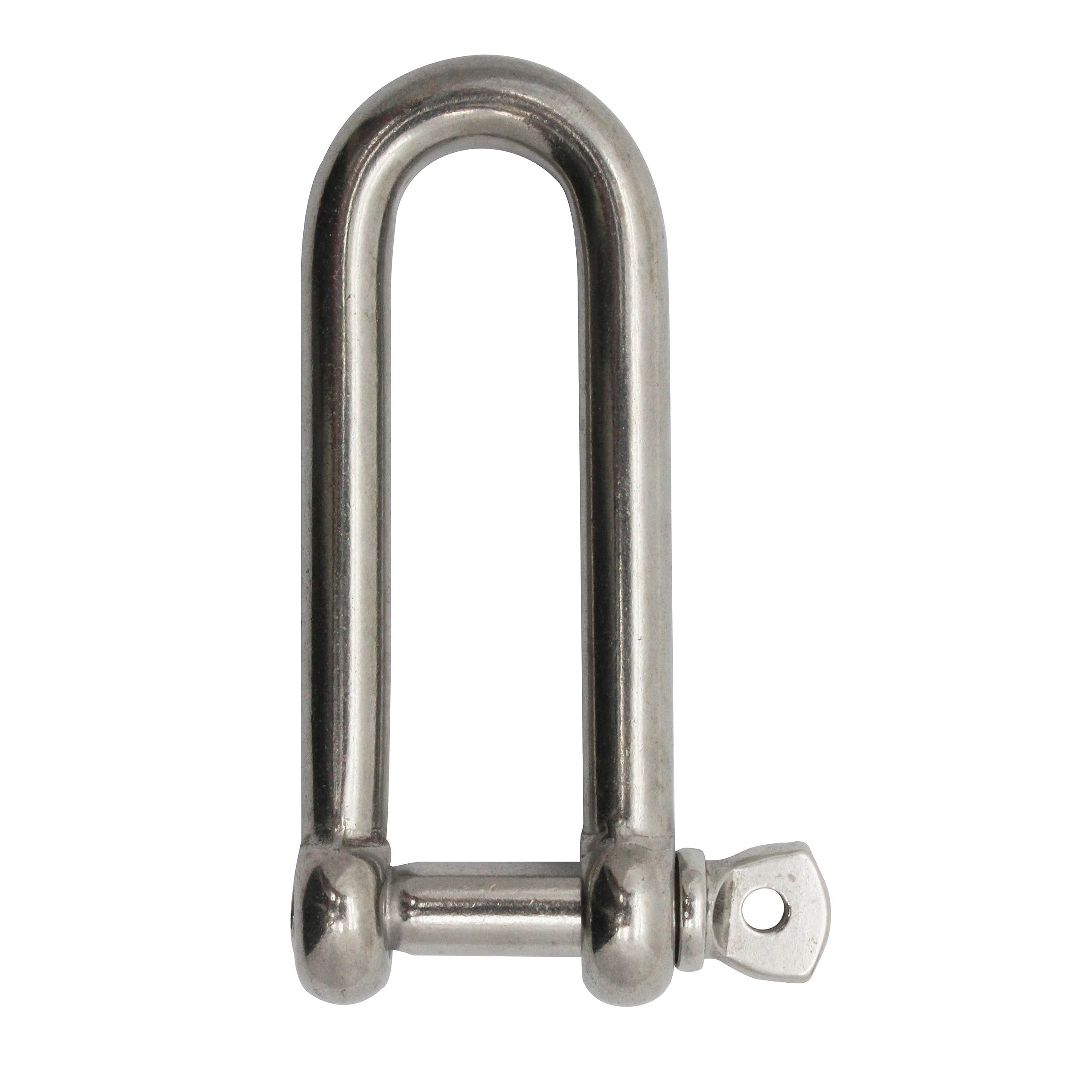 Extreme Max 3006.8204 BoatTector Stainless Steel Long D Shackle - 5/16", Silver